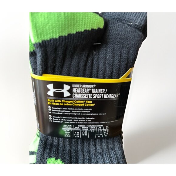 Under Armour HeatGear Trainer Mens Socks Medium 4 Pairs Athletic Performance NEW - Picture 3 of 5